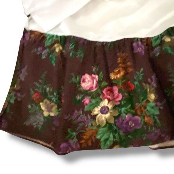 RARE! Ralph Lauren BRITTANY Purple QUEEN BED SKIRT Floral FLOWERS  EUC Vintage - Picture 1 of 5
